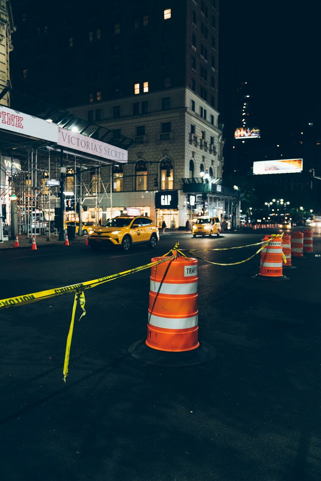 traffic cone with caution lines