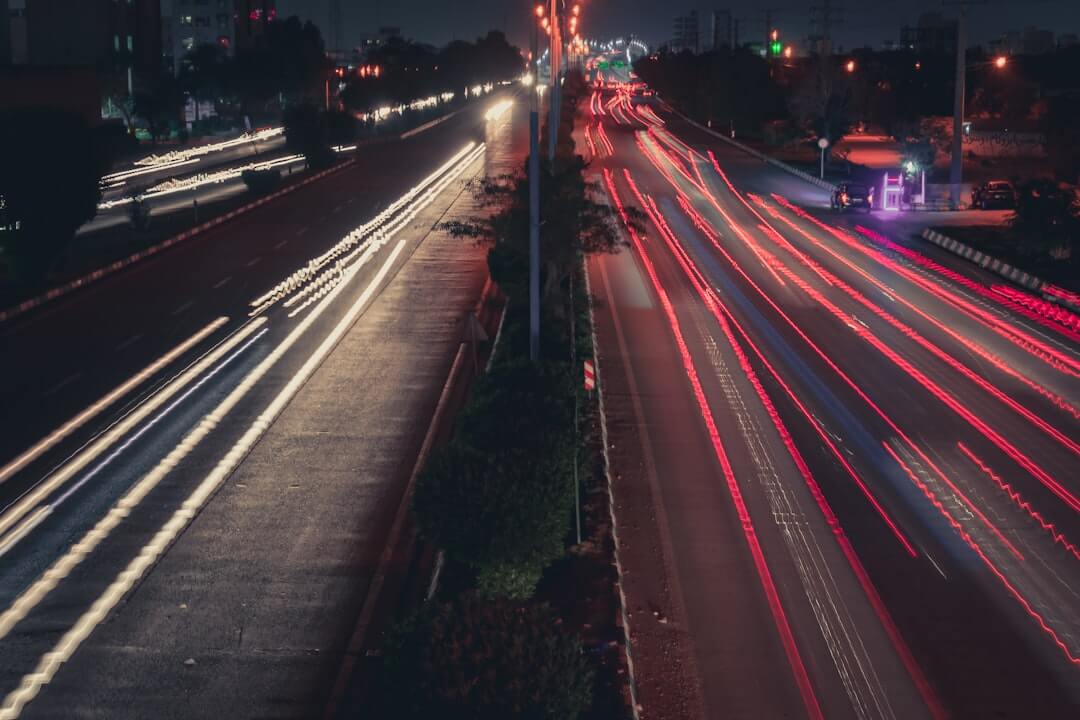 long exposure of road