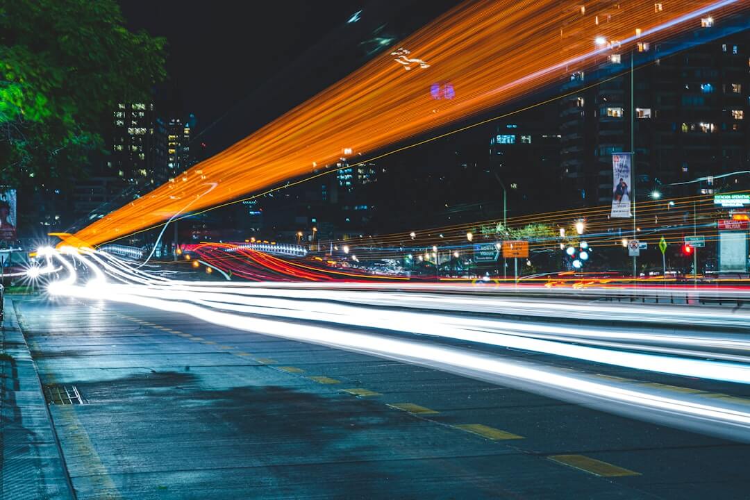 time lapse photo of road