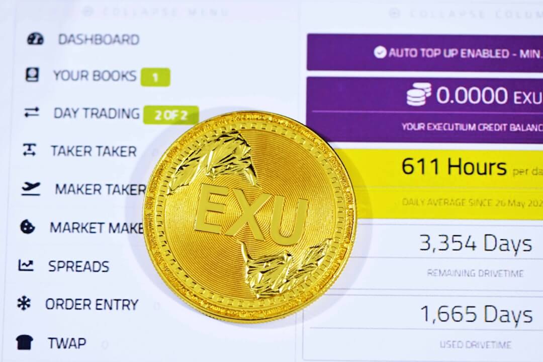 gold round coin on white background