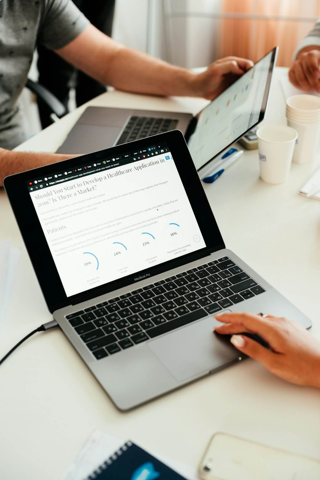 person using MacBook