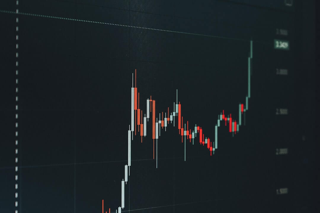 Stock market chart showing upward trend