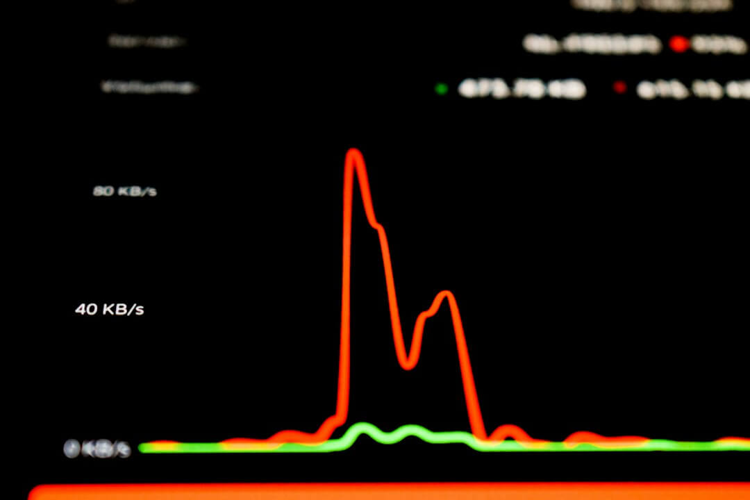 a computer screen with a line graph on it