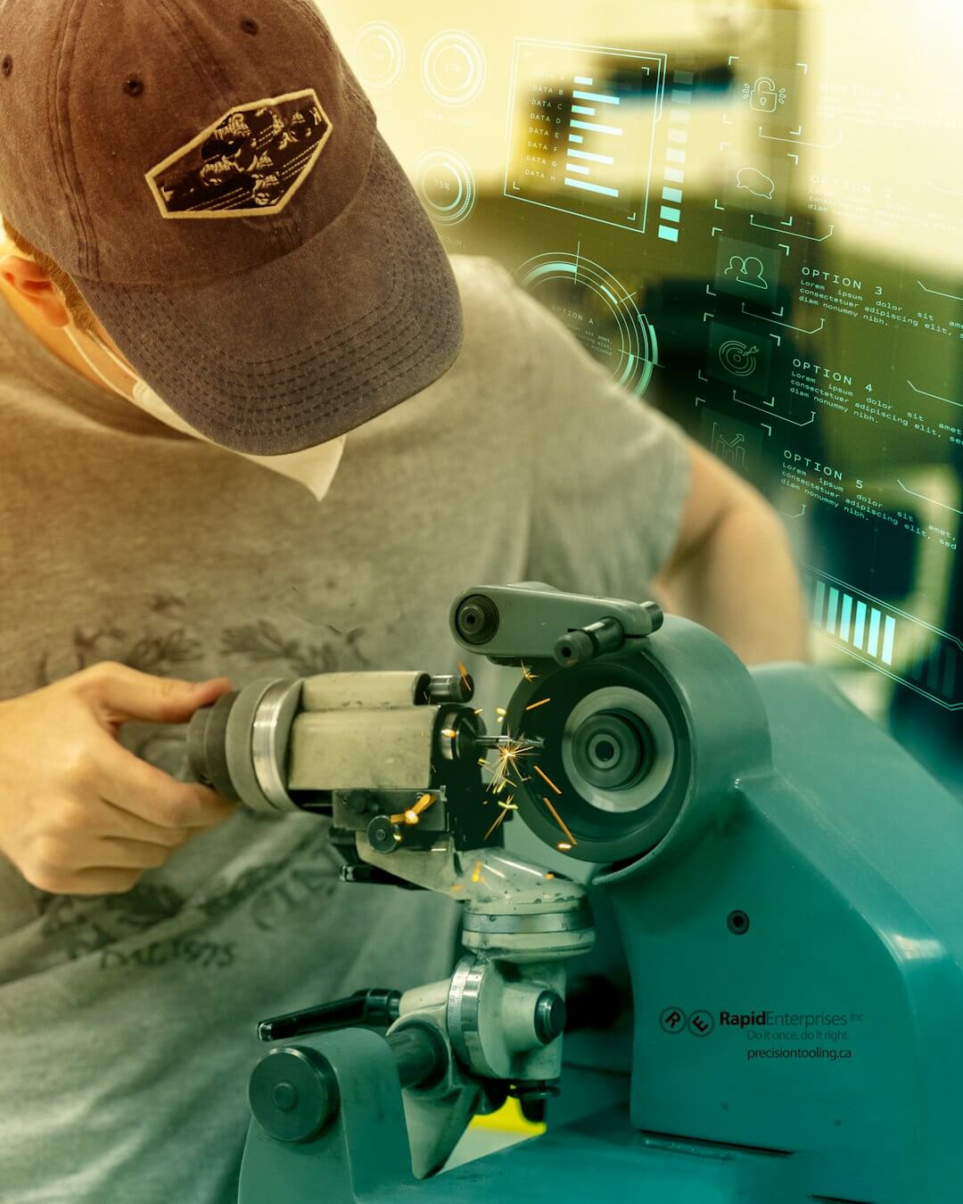 person holding black and gray camera