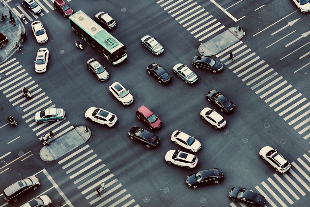 a city street filled with lots of traffic